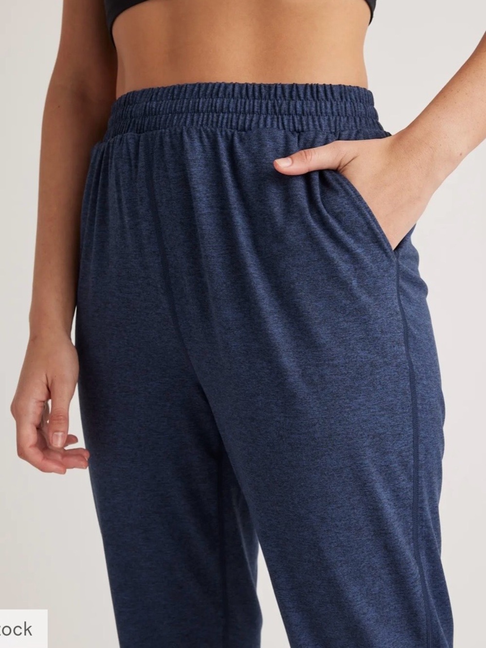 Quince Flowknit High-Rise Boyfriend Joggers, Heather Green - Picture 7 of 10